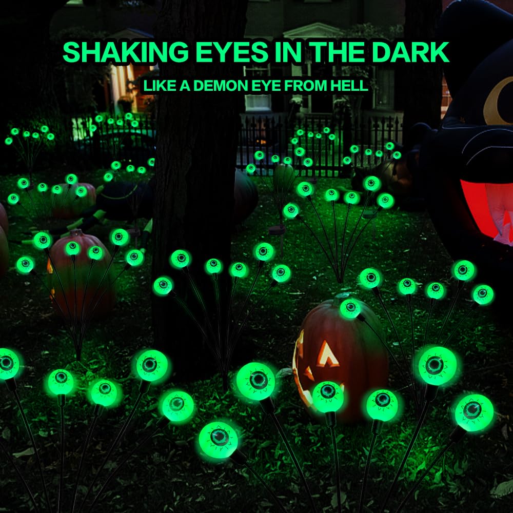 BeHiller 2-Pack Solar Halloween Eyeball Lights - BeHiller 2-Pack Solar Halloween Eyeball Lights