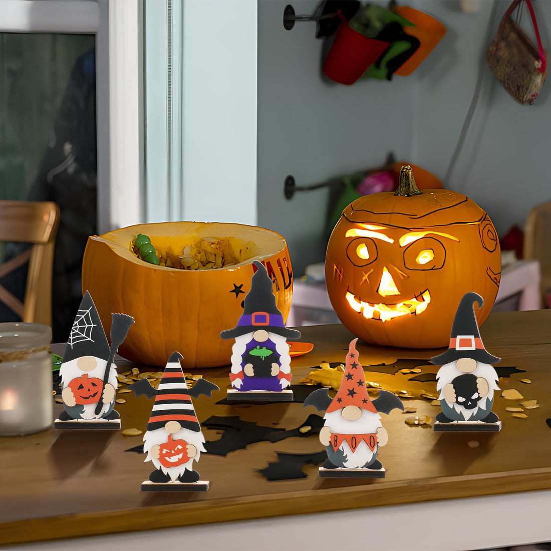 Halloween Wooden Tabletop Decorations (Set of 5) - Halloween Wooden Tabletop Decorations (Set of 5)