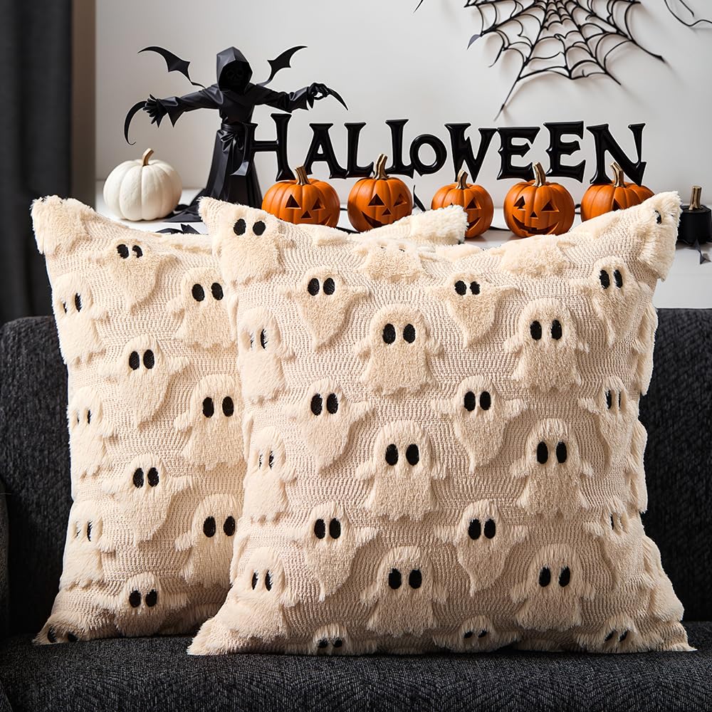 DFXSZ Halloween Ghost Pillow Covers – Set of 2 - DFXSZ Halloween Ghost Pillow Covers – Set of 2