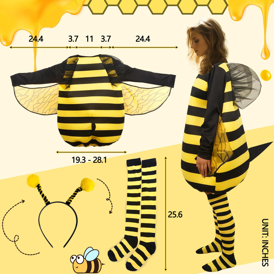 HOMELEX Women’s Bumble Bee Costume - HOMELEX Women’s Bumble Bee Costume