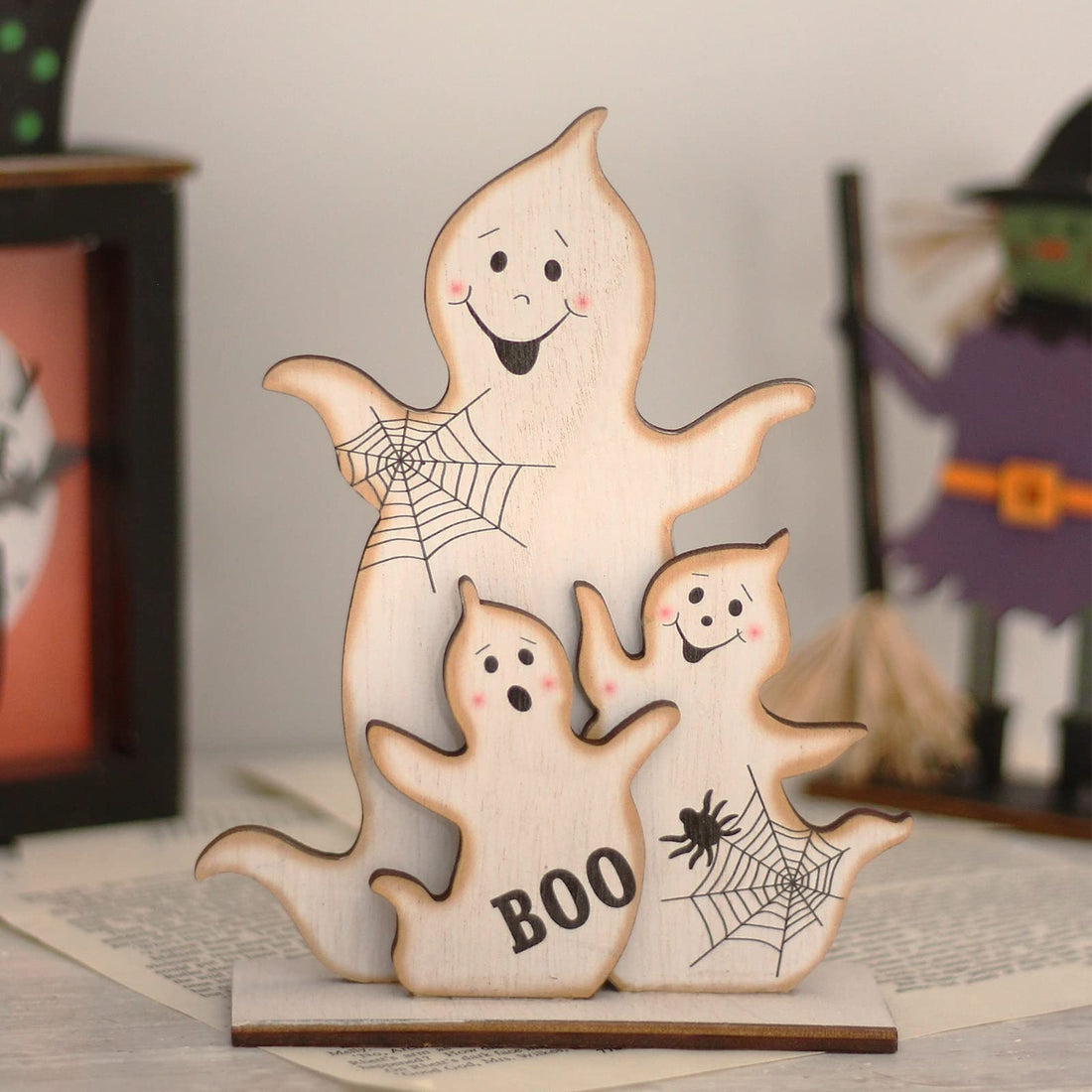 Halloween Wooden Tabletop Decorations (Set of 5) - Halloween Wooden Tabletop Decorations (Set of 5)