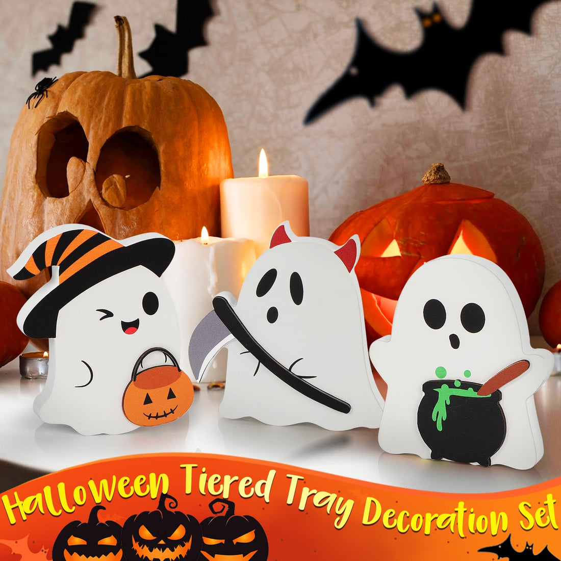 COCHIE Cute Ghost Halloween Decorations Indoor - COCHIE Cute Ghost Halloween Decorations Indoor