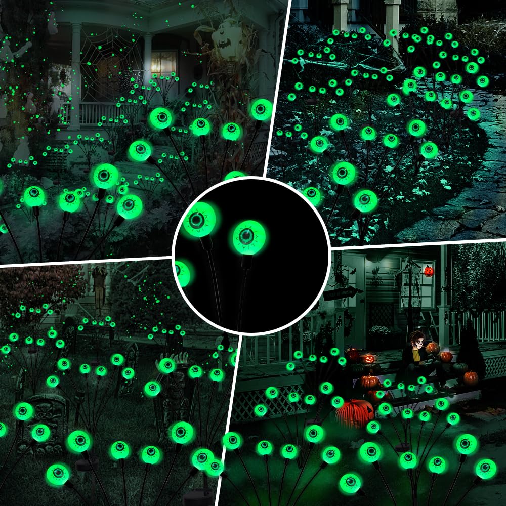BeHiller 2-Pack Solar Halloween Eyeball Lights - BeHiller 2-Pack Solar Halloween Eyeball Lights