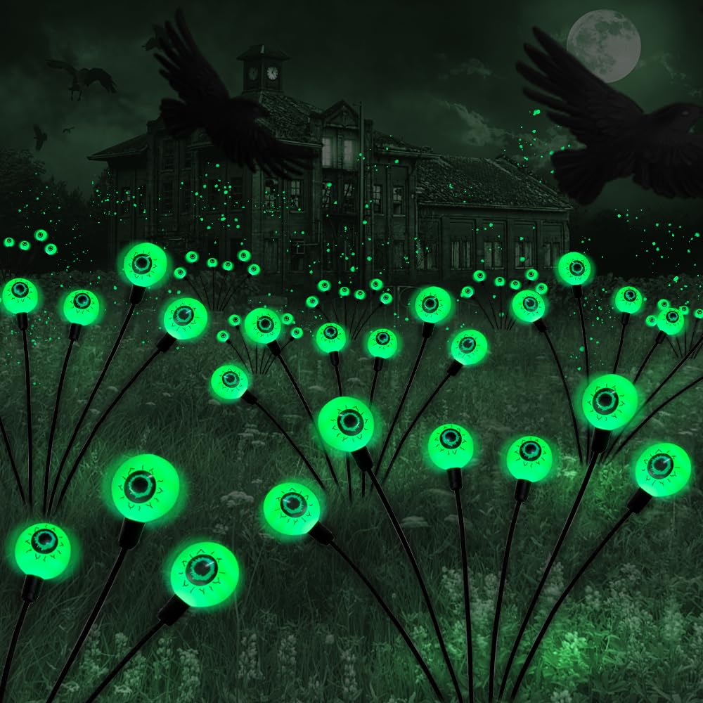 BeHiller 2-Pack Solar Halloween Eyeball Lights - BeHiller 2-Pack Solar Halloween Eyeball Lights