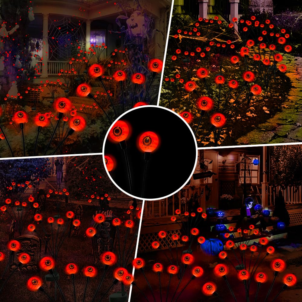 BeHiller 2-Pack Solar Halloween Eyeball Lights - BeHiller 2-Pack Solar Halloween Eyeball Lights