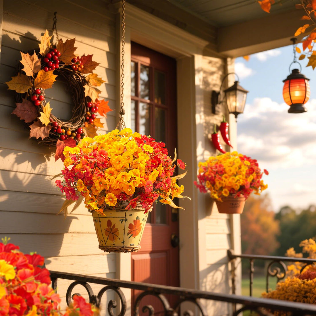 Grunyia 16 PCS Outdoor Fall Artificial Flower - Grunyia 16 PCS Outdoor Fall Artificial Flower