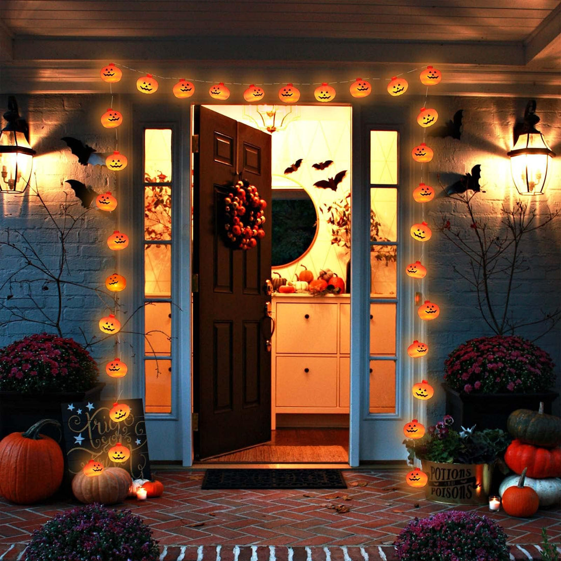 20 LED Runleo Halloween Decorations Pumpkin String Lights - 20 LED Runleo Halloween Decorations Pumpkin String Lights