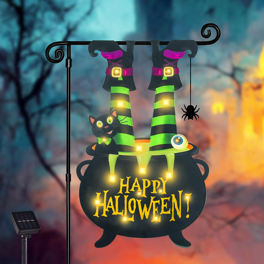 Halloween Lighted Garden Flag for Outside - Halloween Lighted Garden Flag for Outside