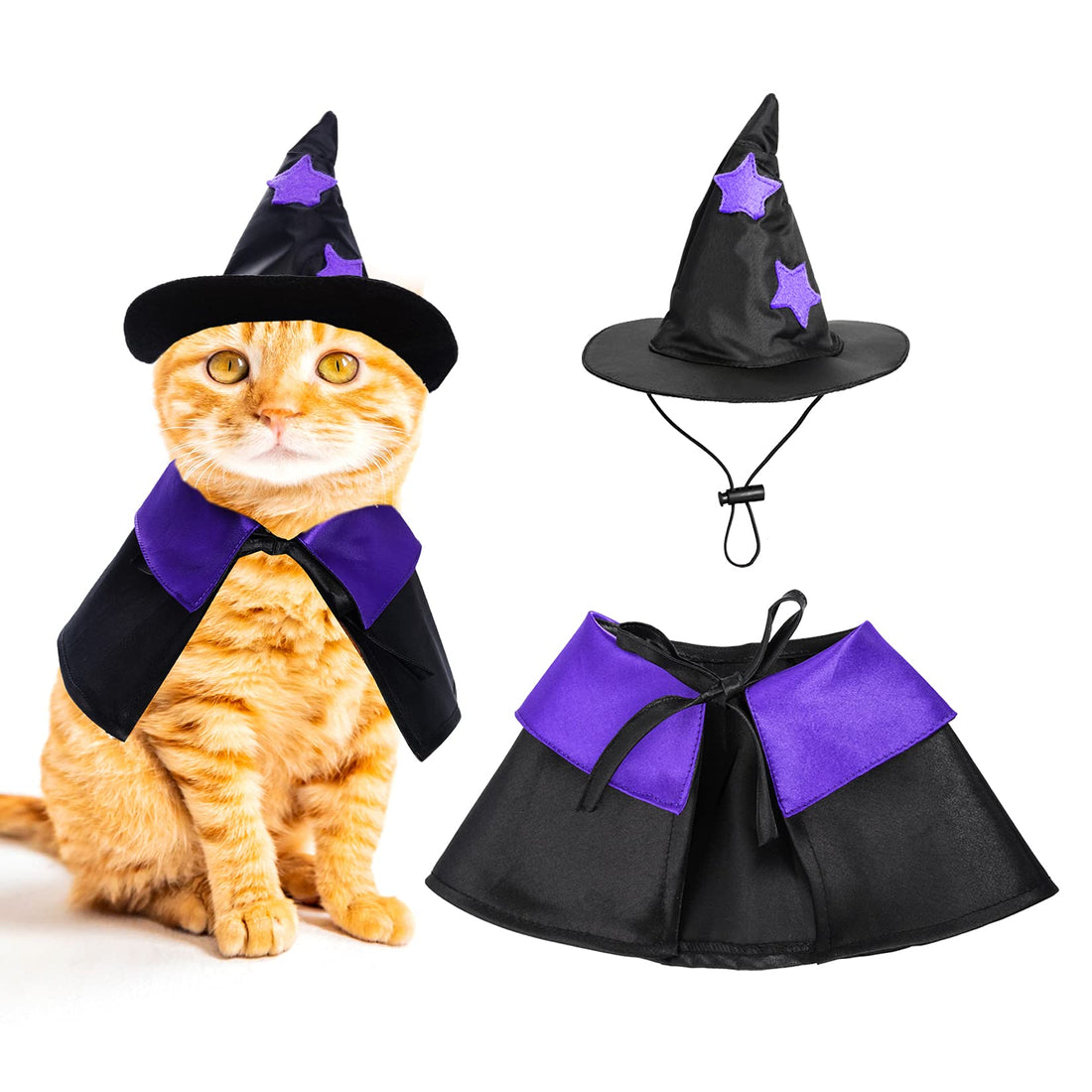 Dxhycc Halloween Wizard Costume for Cats & Small Dogs - Dxhycc Halloween Wizard Costume for Cats & Small Dogs