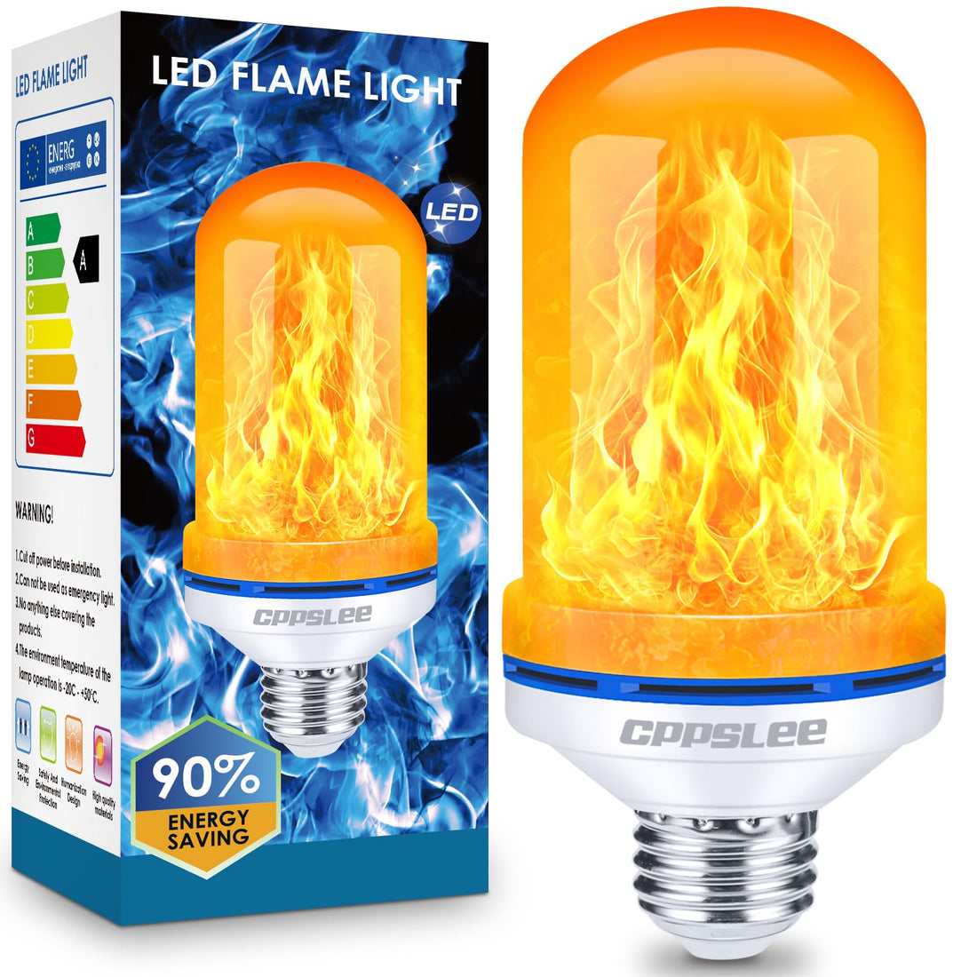 LED Flame Light Bulbs – 2 Pack, 4 Modes, E26 Base - LED Flame Light Bulbs – 2 Pack, 4 Modes, E26 Base