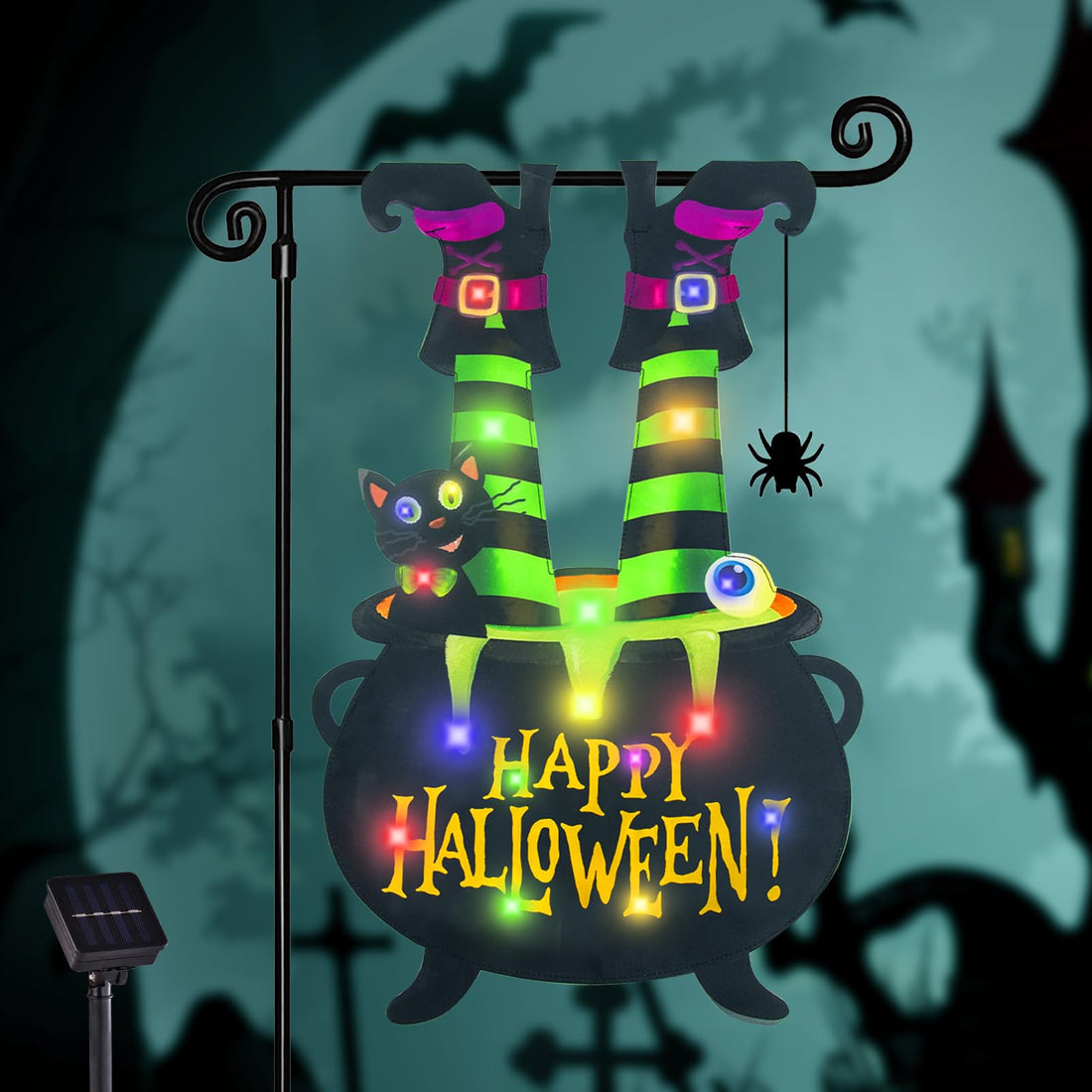 Halloween Lighted Garden Flag for Outside - Halloween Lighted Garden Flag for Outside
