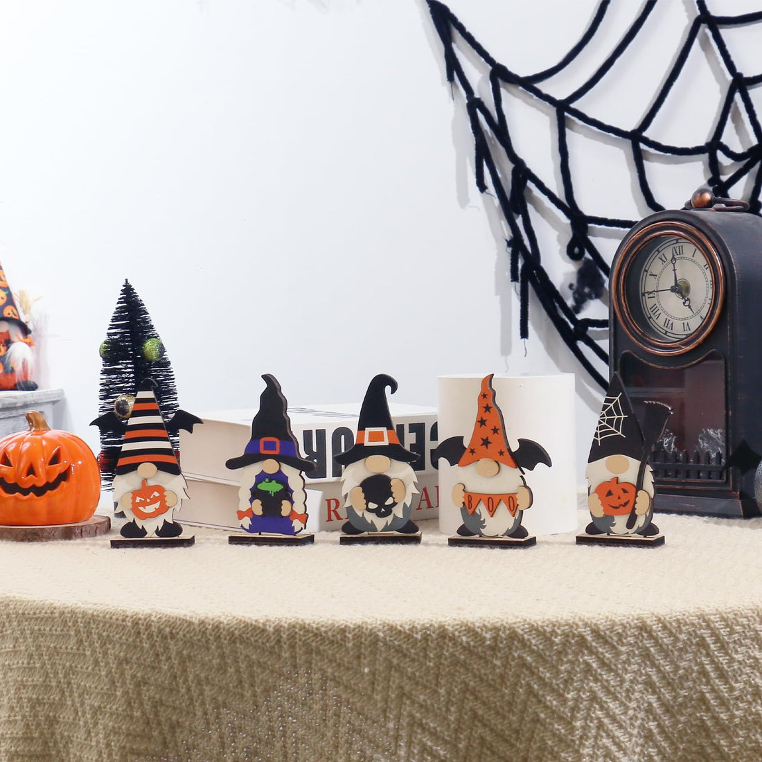 Halloween Wooden Tabletop Decorations (Set of 5) - Halloween Wooden Tabletop Decorations (Set of 5)