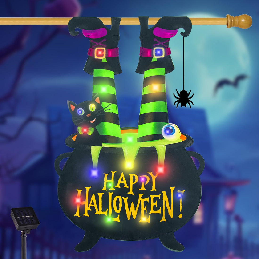 Halloween Lighted Garden Flag for Outside - Halloween Lighted Garden Flag for Outside