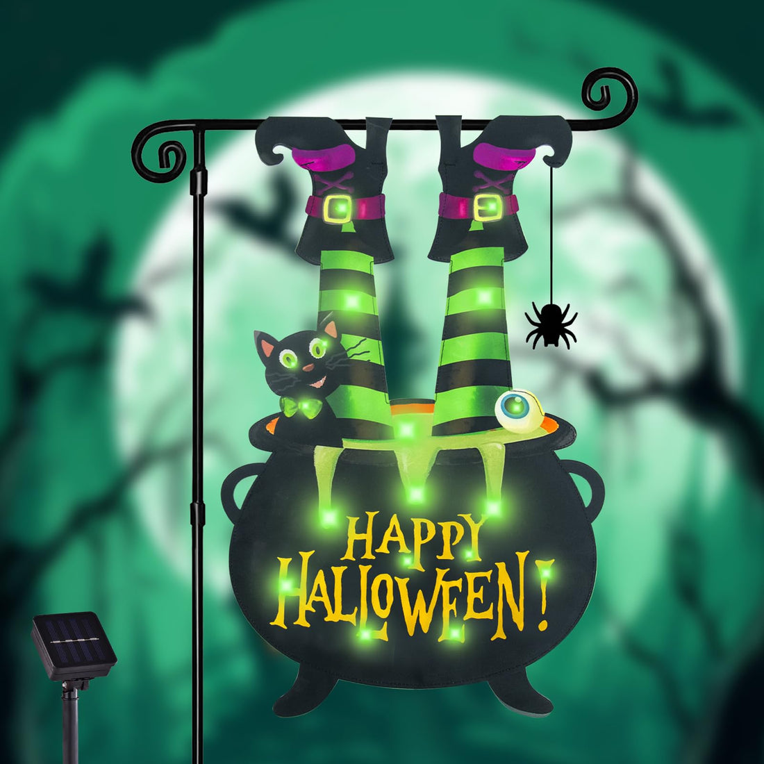 Halloween Lighted Garden Flag for Outside - Halloween Lighted Garden Flag for Outside