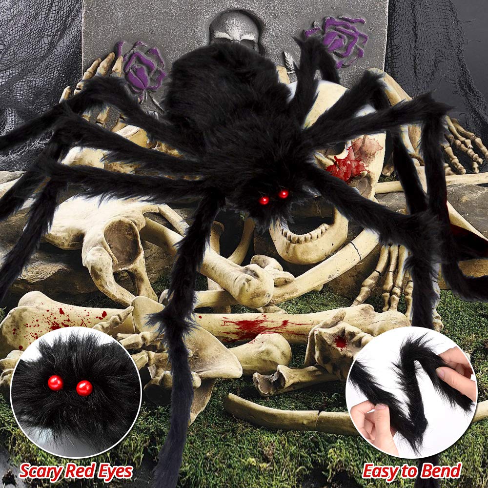 '200' Spider Web with 59' Giant Spider – Halloween Outdoor/Indoor Decor for Yard - '200' Spider Web with 59' Giant Spider – Halloween Outdoor/Indoor Decor for Yard