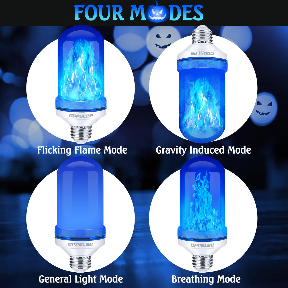 LED Flame Light Bulbs – 2 Pack, 4 Modes, E26 Base - LED Flame Light Bulbs – 2 Pack, 4 Modes, E26 Base