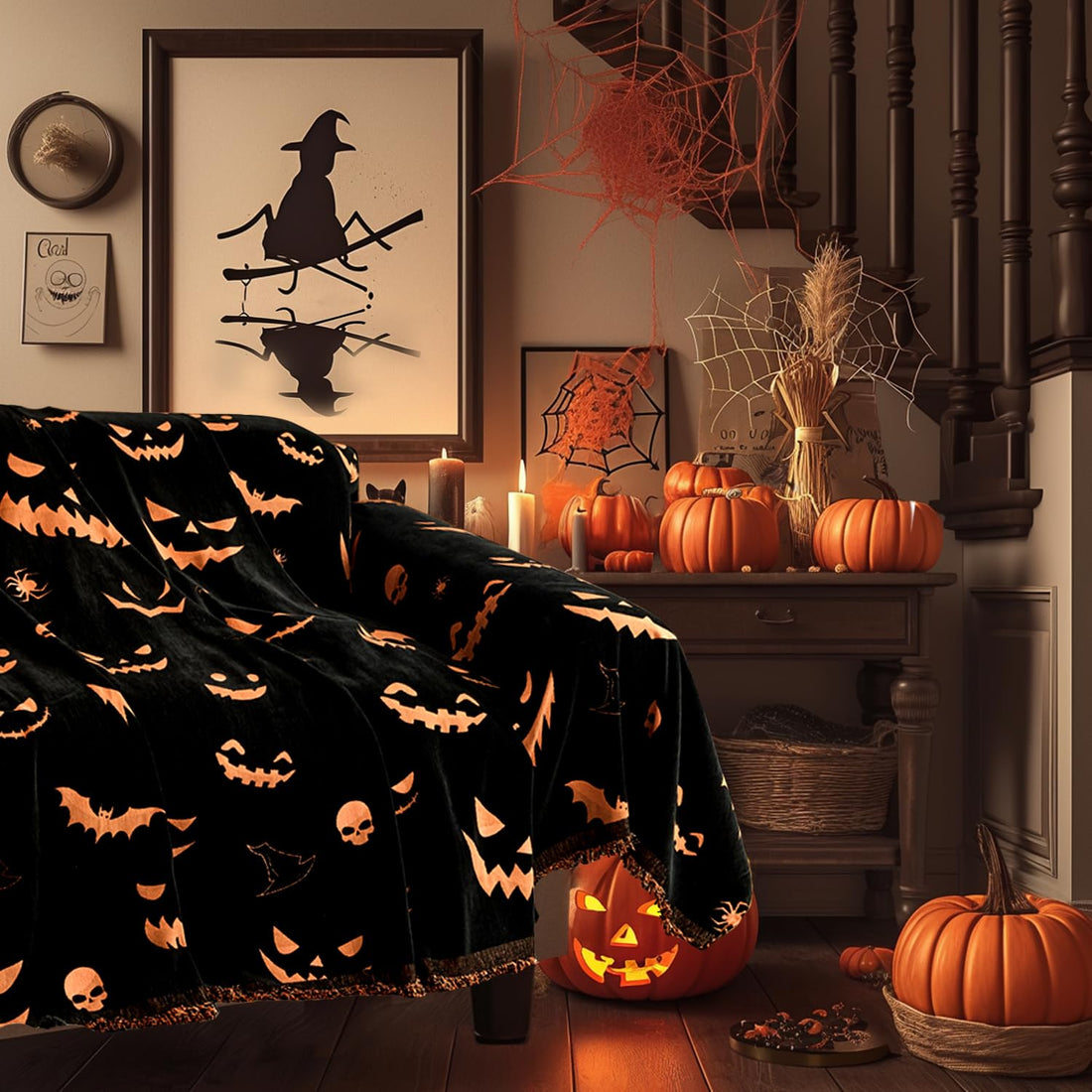 EVENHUG Halloween Reversible Sofa Cover - EVENHUG Halloween Reversible Sofa Cover