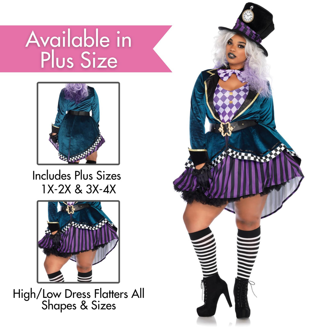 Leg Avenue 5-Piece Delightful Hatter Costume - Leg Avenue 5-Piece Delightful Hatter Costume