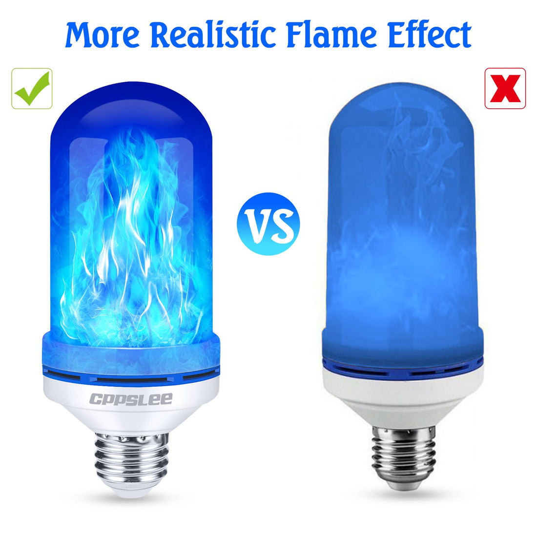 LED Flame Light Bulbs – 2 Pack, 4 Modes, E26 Base - LED Flame Light Bulbs – 2 Pack, 4 Modes, E26 Base