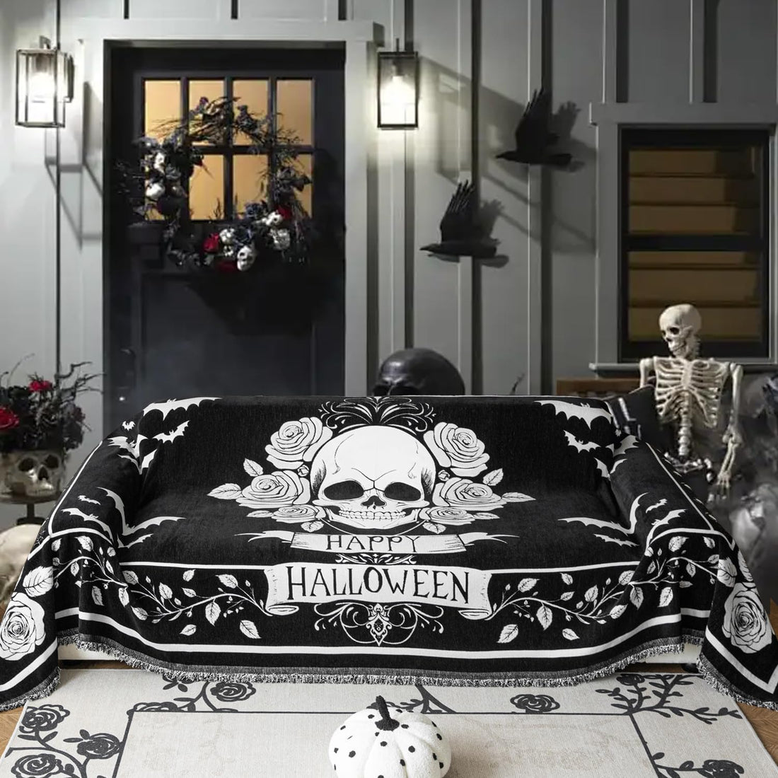 EVENHUG Halloween Reversible Sofa Cover - EVENHUG Halloween Reversible Sofa Cover