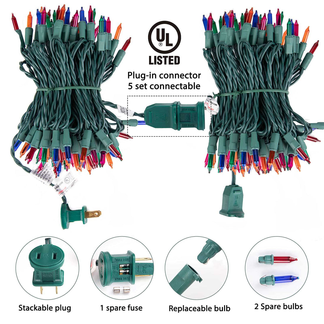 Minetom 25FT Halloween Purple String Lights - Minetom 25FT Halloween Purple String Lights