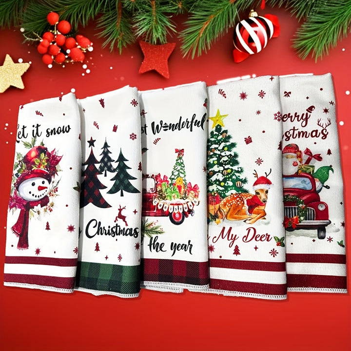 5-Piece Christmas Towel Set