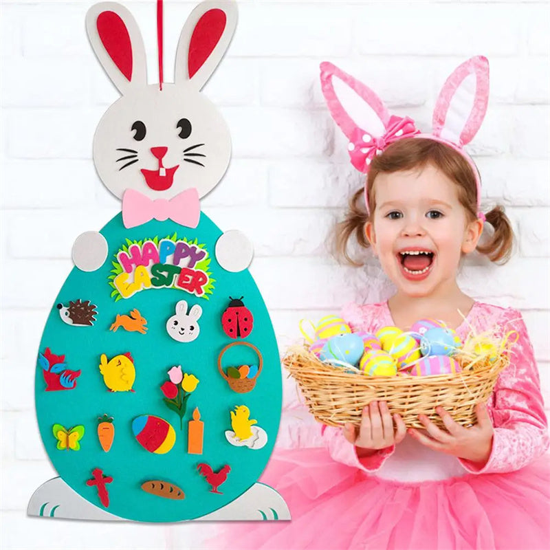 Easter Kids DIY Felt Bunny Pendants Toy with Detachable Alphabet - Easter Kids DIY Felt Bunny Pendants Toy with Detachable Alphabet