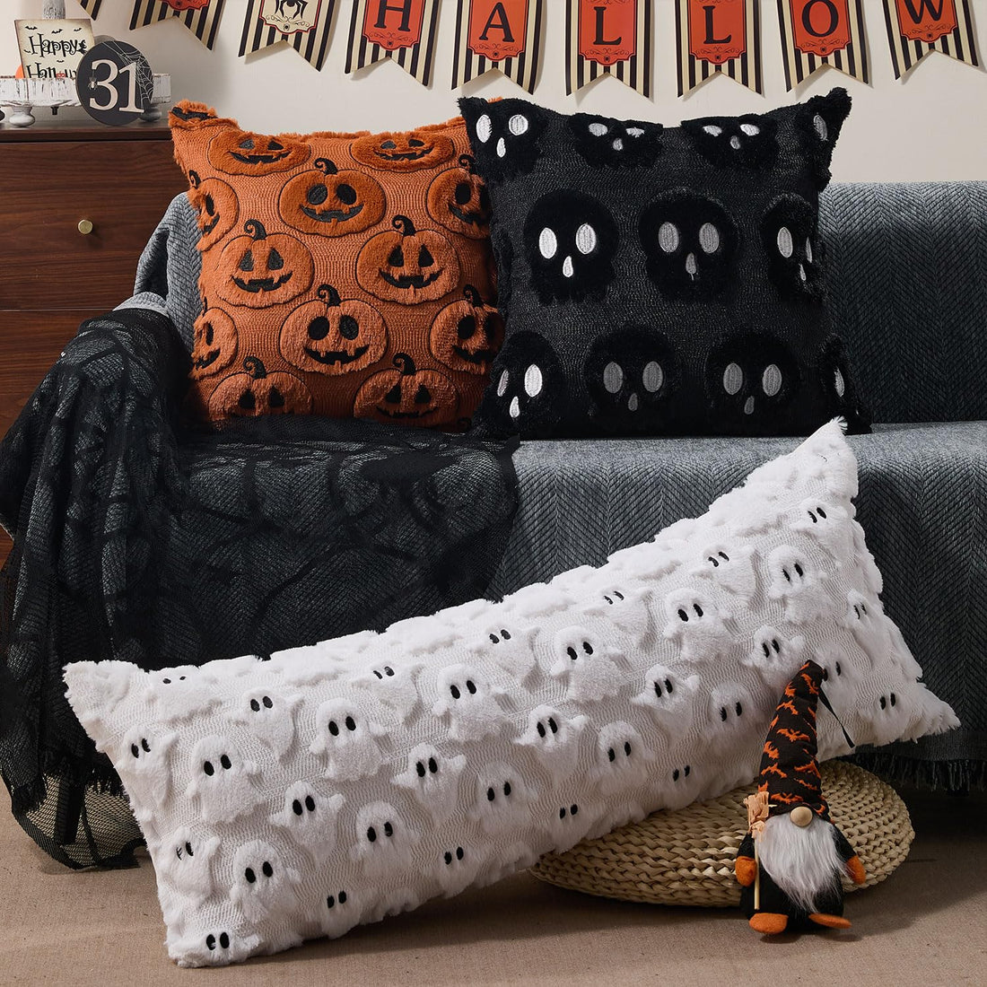 DFXSZ Halloween Ghost Pillow Covers – Set of 2 - DFXSZ Halloween Ghost Pillow Covers – Set of 2