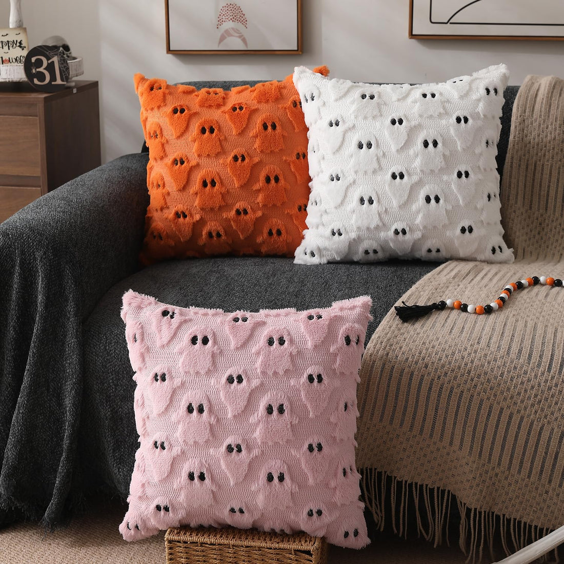 DFXSZ Halloween Ghost Pillow Covers – Set of 2 - DFXSZ Halloween Ghost Pillow Covers – Set of 2