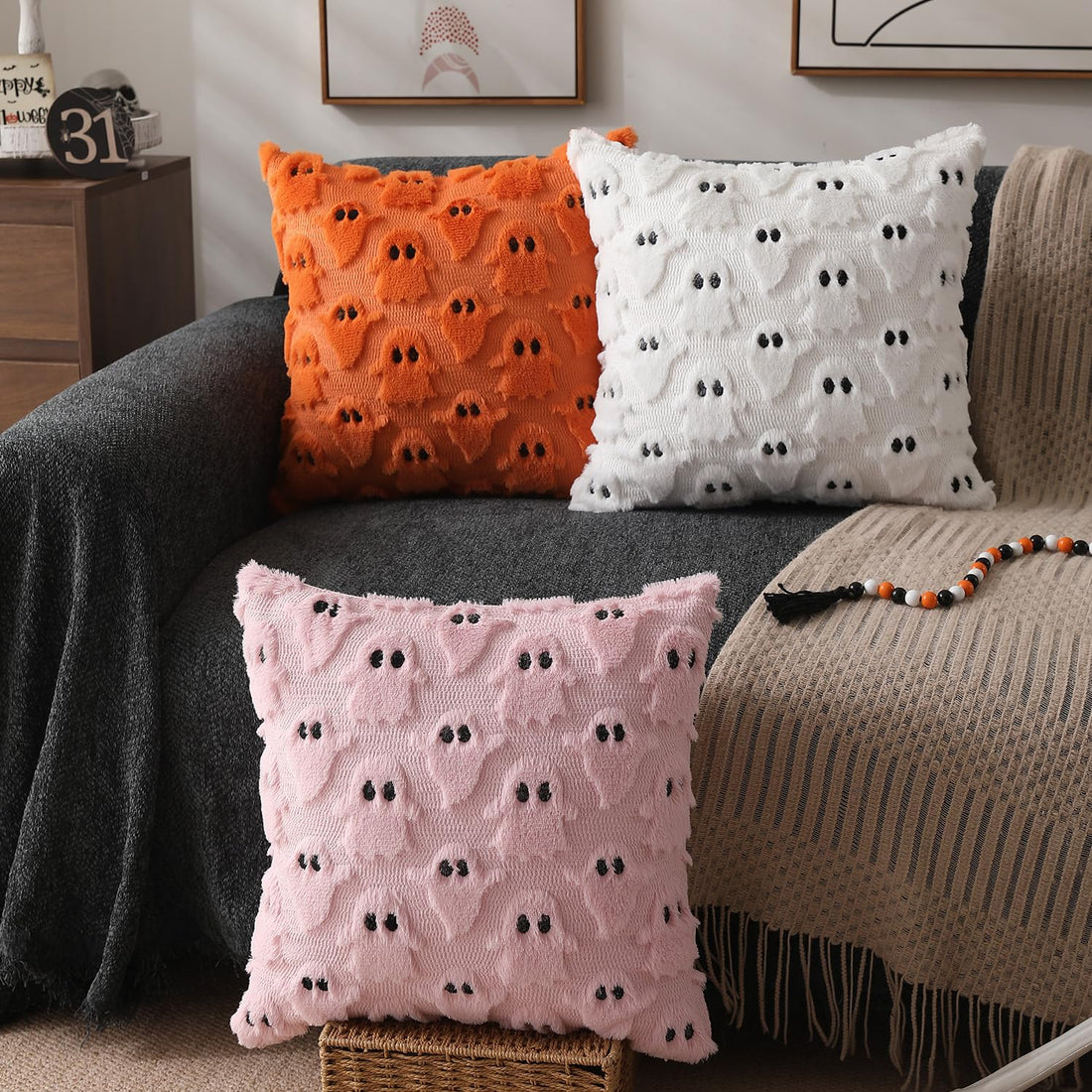 DFXSZ Halloween Ghost Pillow Covers – Set of 2 - DFXSZ Halloween Ghost Pillow Covers – Set of 2