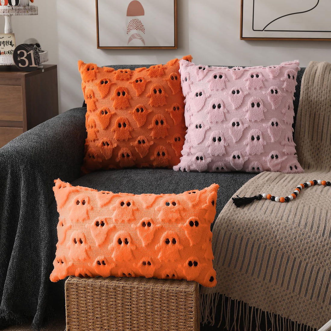 DFXSZ Halloween Ghost Pillow Covers – Set of 2 - DFXSZ Halloween Ghost Pillow Covers – Set of 2
