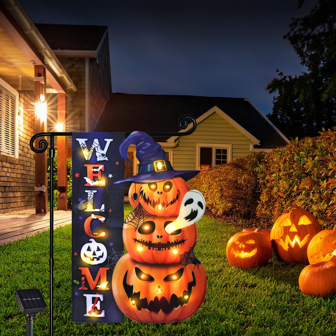 Halloween Lighted Garden Flag for Outside - Halloween Lighted Garden Flag for Outside