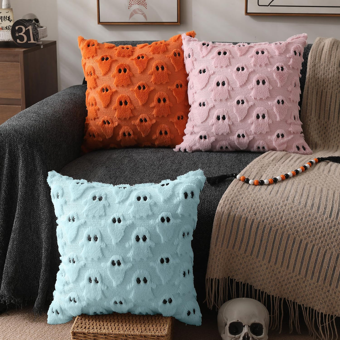 DFXSZ Halloween Ghost Pillow Covers – Set of 2 - DFXSZ Halloween Ghost Pillow Covers – Set of 2