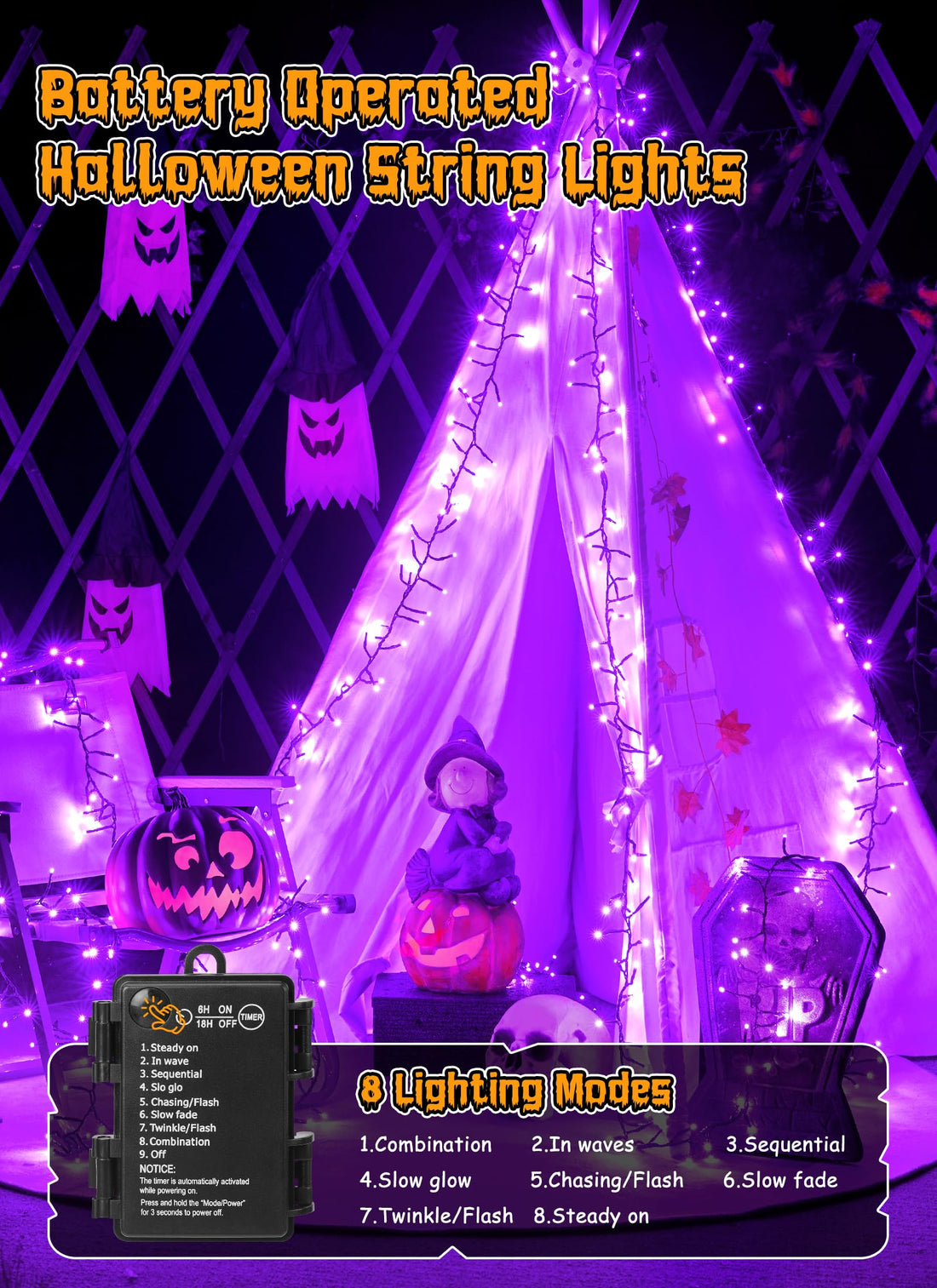 Brightown Battery Operated Halloween Lights Outdoor - Brightown Battery Operated Halloween Lights Outdoor