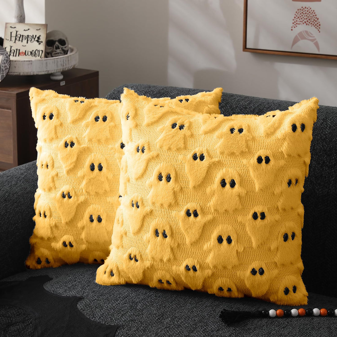 DFXSZ Halloween Ghost Pillow Covers – Set of 2 - DFXSZ Halloween Ghost Pillow Covers – Set of 2