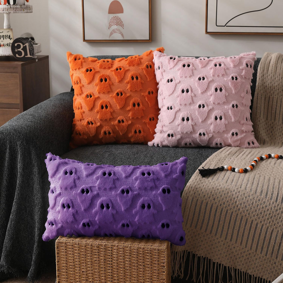 DFXSZ Halloween Ghost Pillow Covers – Set of 2 - DFXSZ Halloween Ghost Pillow Covers – Set of 2