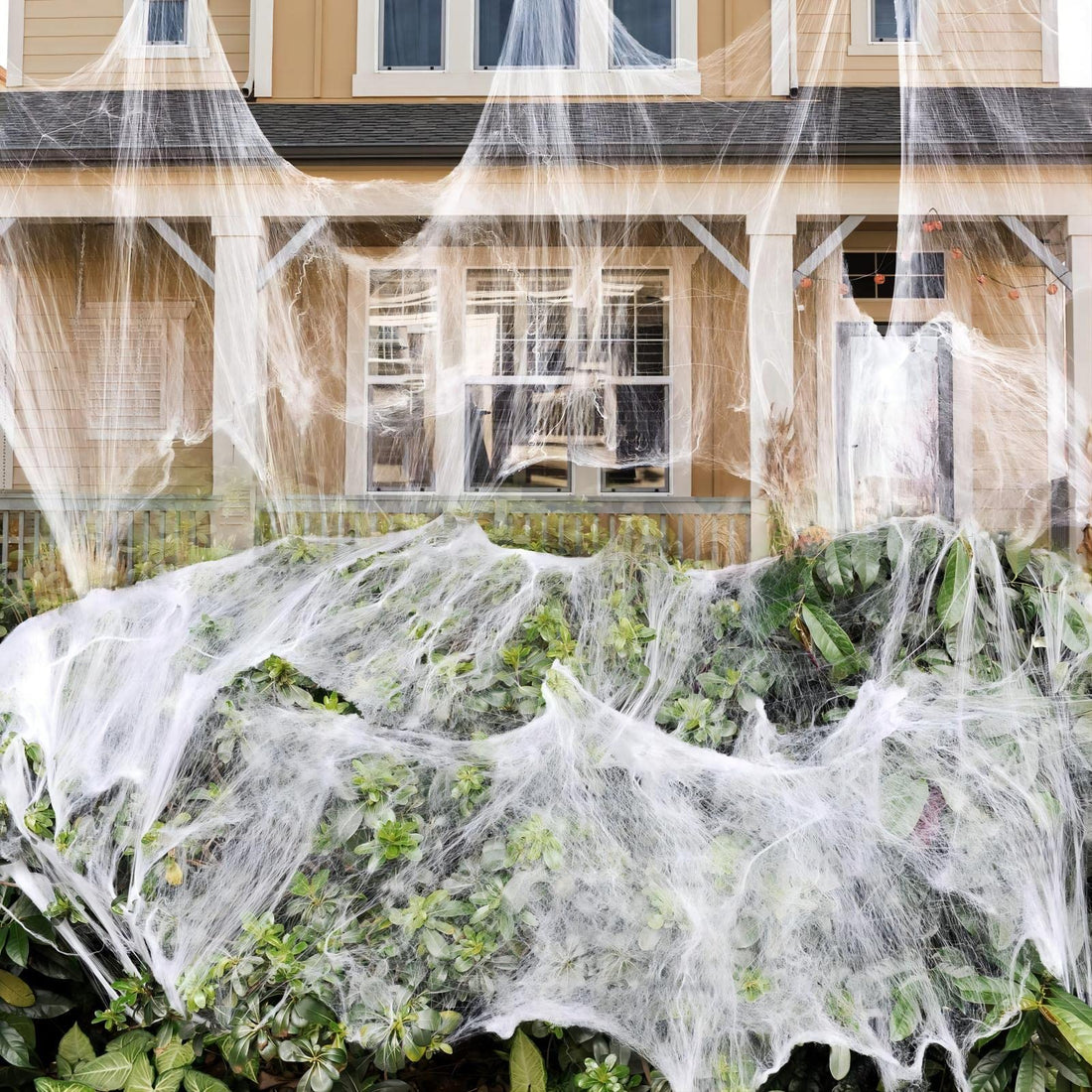 1400 Sqft Halloween Spider Web with 150 Fake Spiders - 1400 Sqft Halloween Spider Web with 150 Fake Spiders