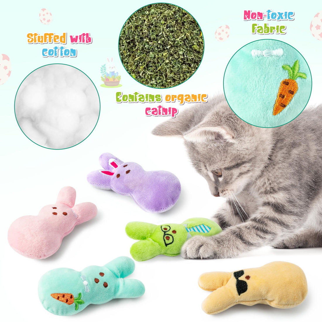MALLMALL6 Halloween Catnip Toys – 5pcs Pumpkin Teething Set for Kittens & Cats - MALLMALL6 Halloween Catnip Toys – 5pcs Pumpkin Teething Set for Kittens & Cats