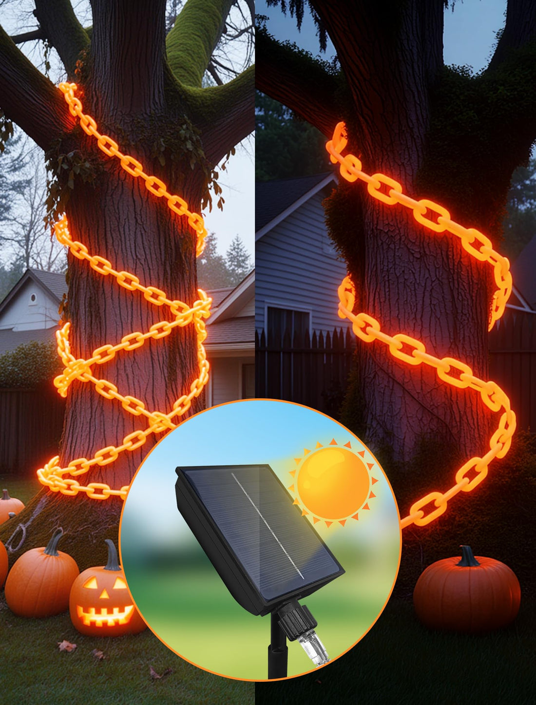 Halloween Battery-Operated Orange LED String Lights - Halloween Battery-Operated Orange LED String Lights