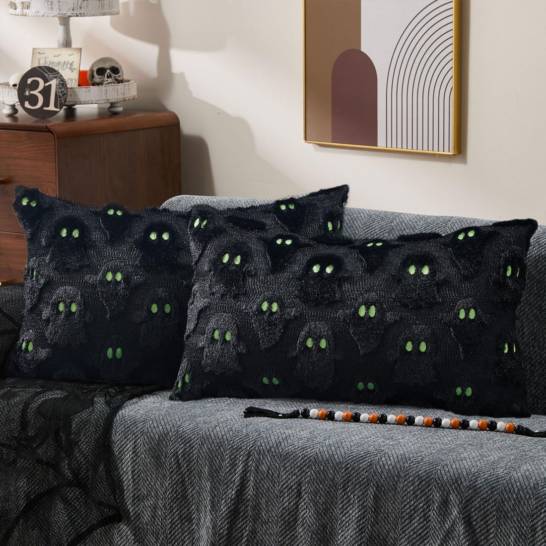 DFXSZ Halloween Ghost Pillow Covers – Set of 2 - DFXSZ Halloween Ghost Pillow Covers – Set of 2