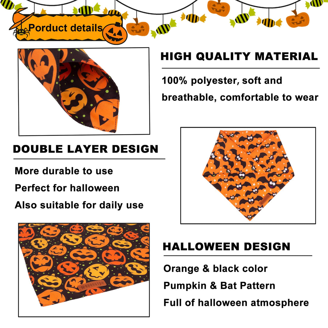 ADOGGYGO Halloween Dog Bandana - ADOGGYGO Halloween Dog Bandana