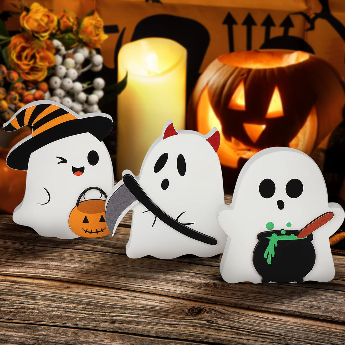 COCHIE Cute Ghost Halloween Decorations Indoor - COCHIE Cute Ghost Halloween Decorations Indoor