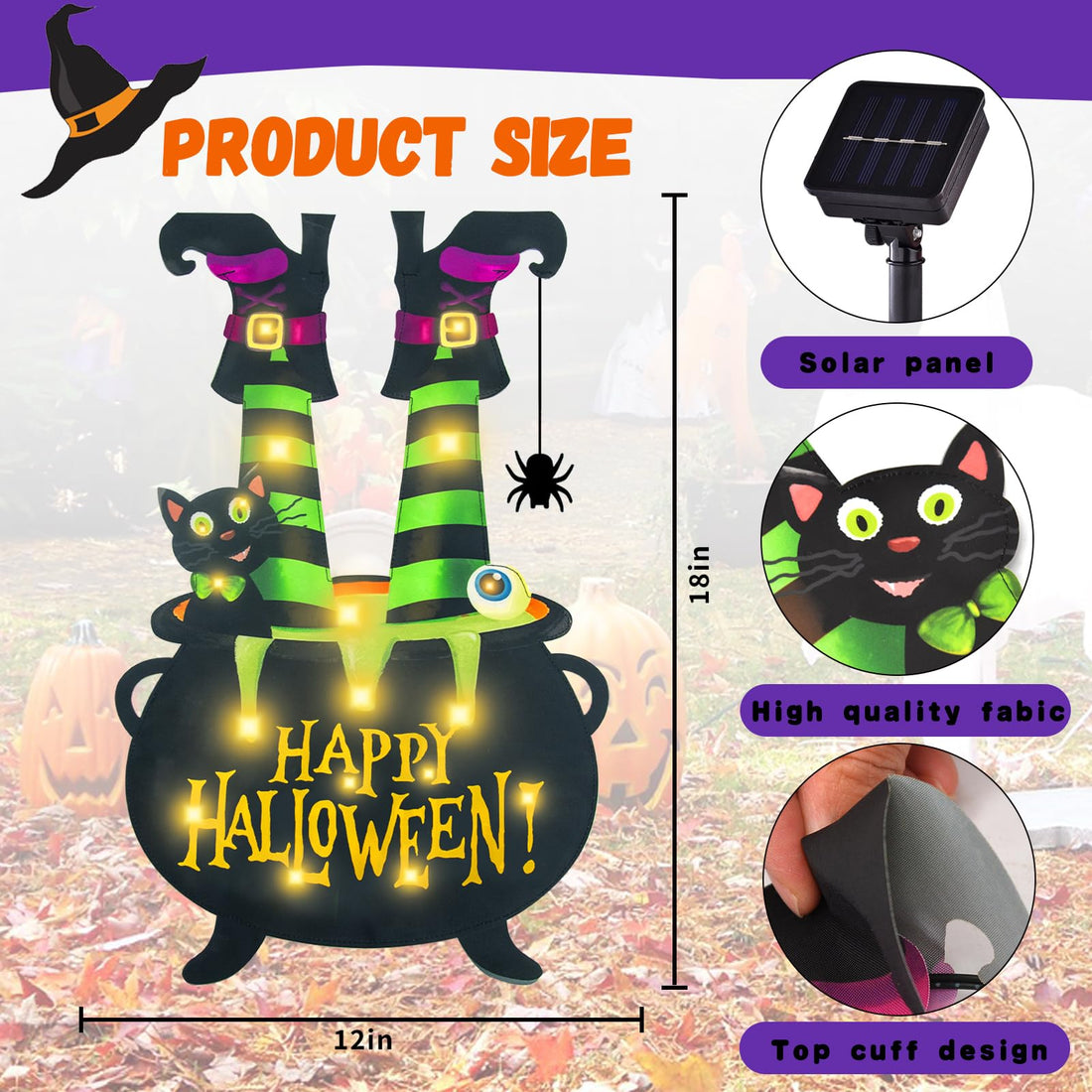 Halloween Lighted Garden Flag for Outside - Halloween Lighted Garden Flag for Outside