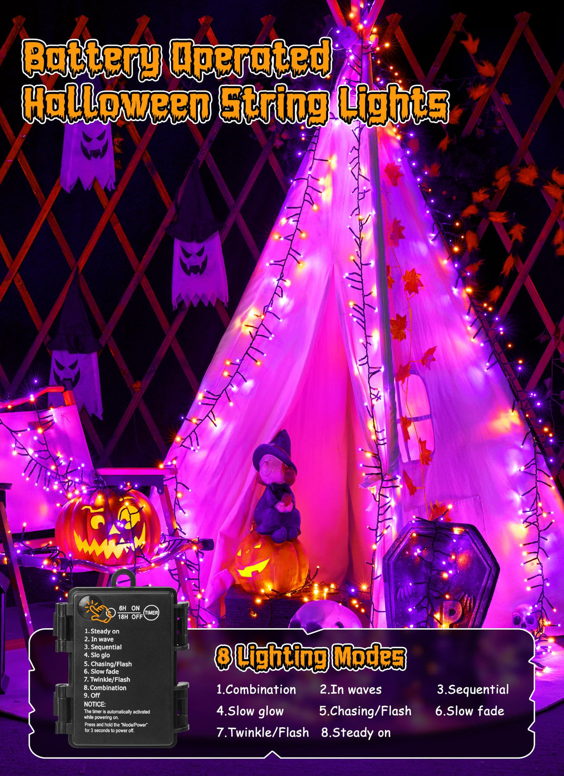 Brightown Battery Operated Halloween Lights Outdoor - Brightown Battery Operated Halloween Lights Outdoor