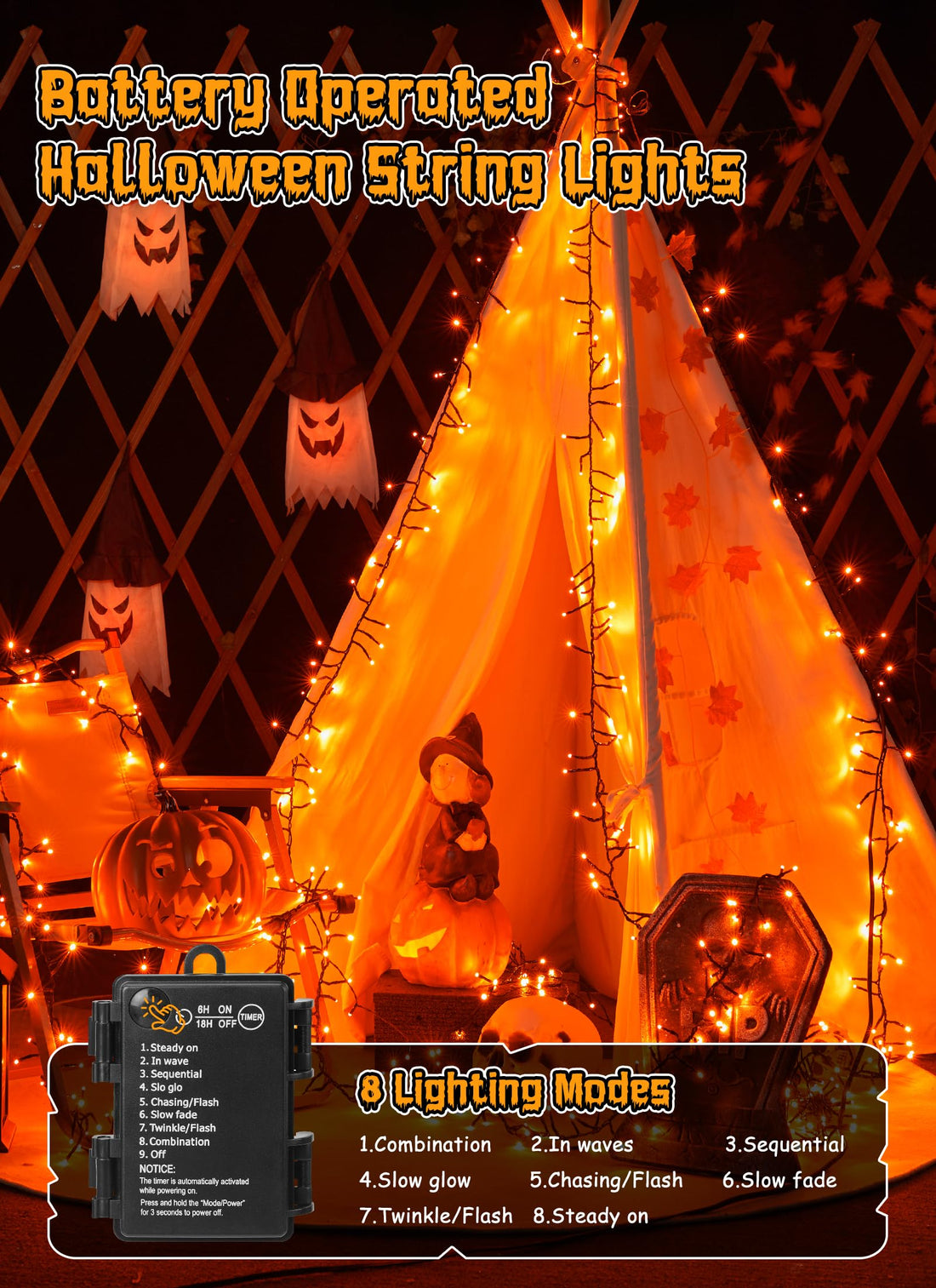 Brightown Battery Operated Halloween Lights Outdoor - Brightown Battery Operated Halloween Lights Outdoor