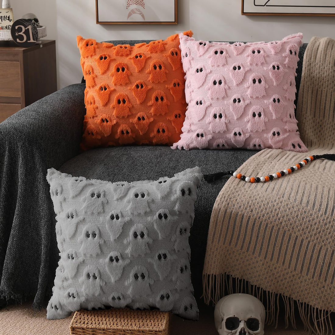 DFXSZ Halloween Ghost Pillow Covers – Set of 2 - DFXSZ Halloween Ghost Pillow Covers – Set of 2
