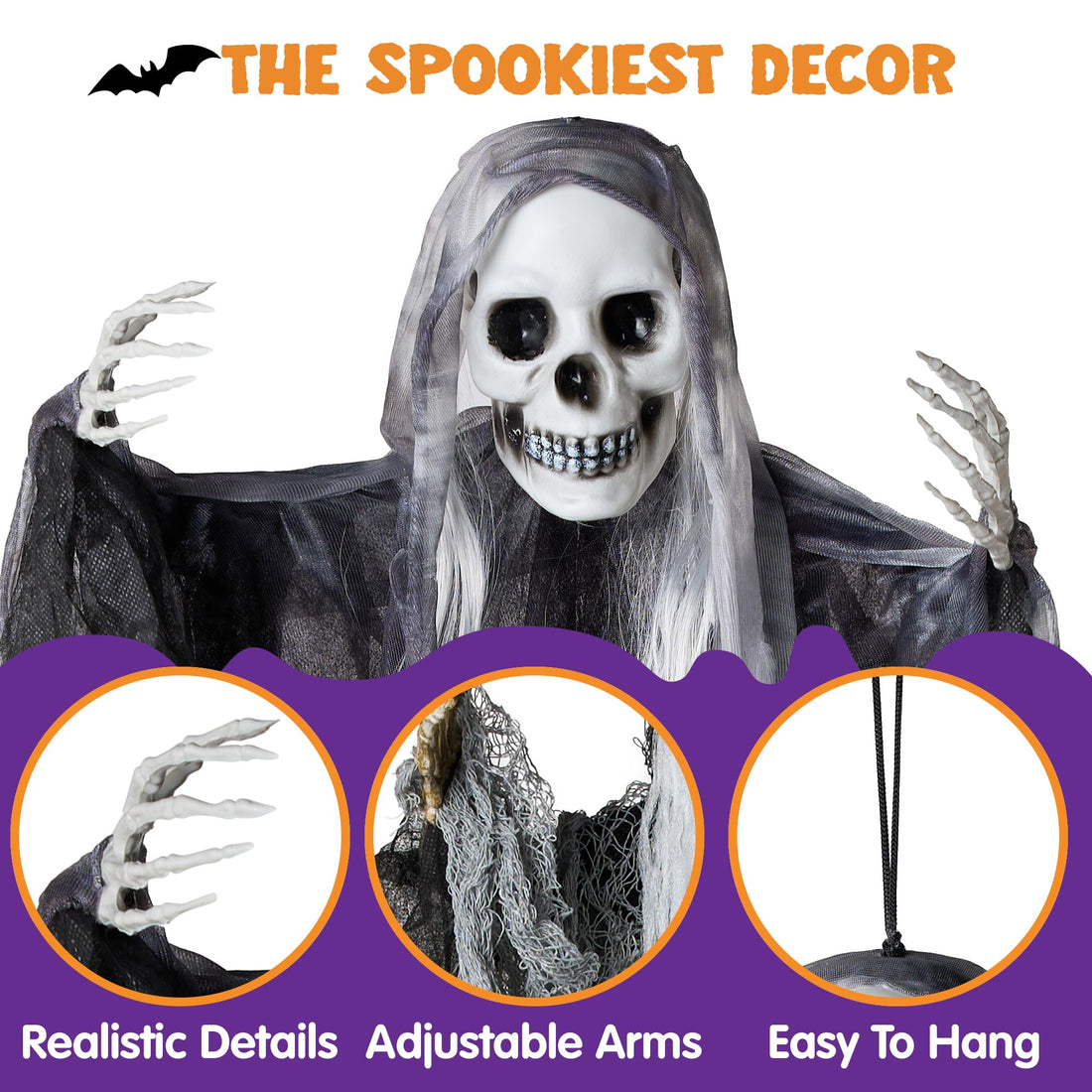 JOYIN 3-Pack Hanging Skeleton Ghosts - JOYIN 3-Pack Hanging Skeleton Ghosts