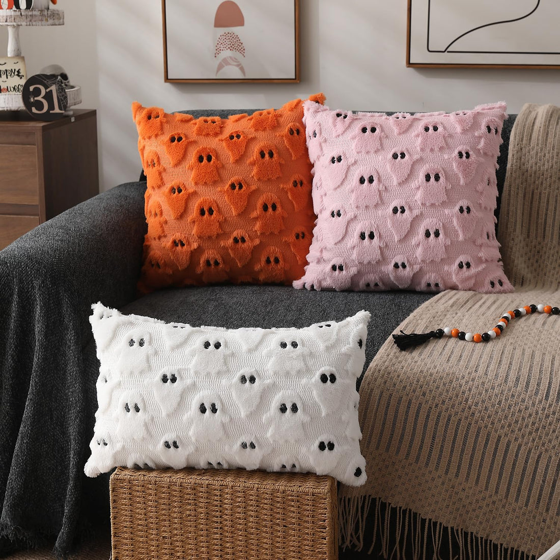 DFXSZ Halloween Ghost Pillow Covers – Set of 2 - DFXSZ Halloween Ghost Pillow Covers – Set of 2
