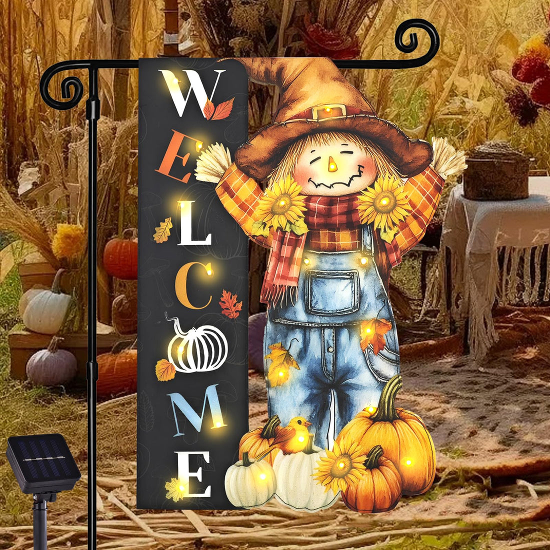 Halloween Lighted Garden Flag for Outside - Halloween Lighted Garden Flag for Outside