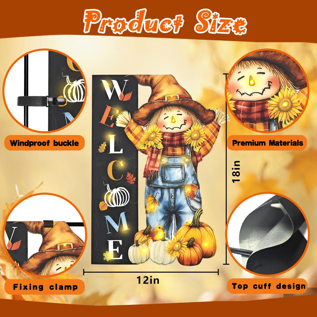 Halloween Lighted Garden Flag for Outside - Halloween Lighted Garden Flag for Outside